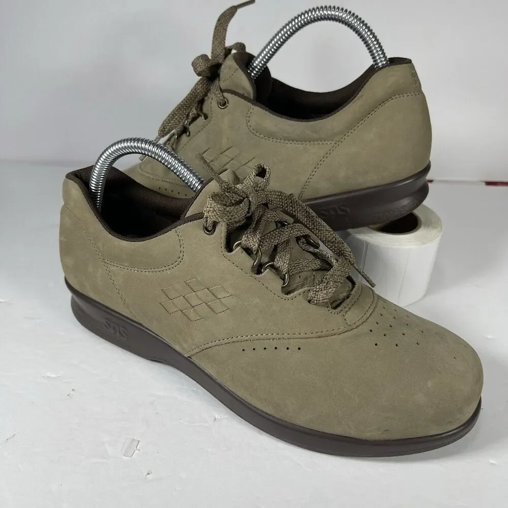 SAS Mephisto Free Time Women's Shoes Size 8 M Taupe Nubuck Leather Walking
